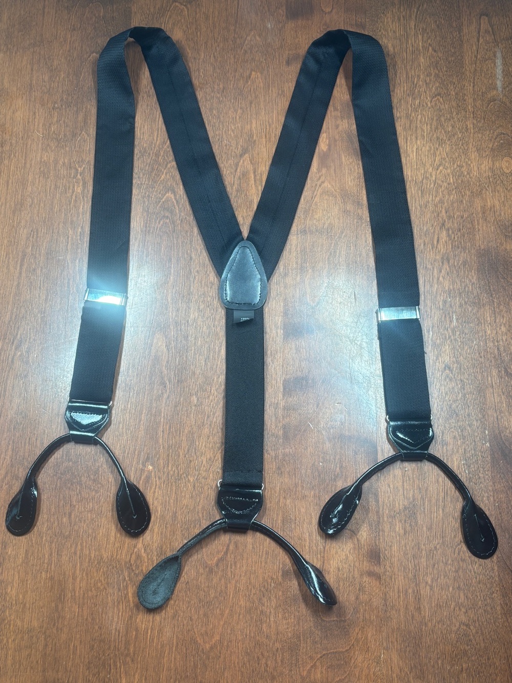 Classic Black Leather-End Men's Suspenders